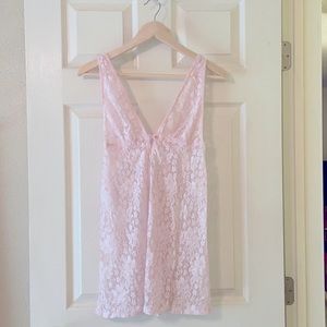 NWOT pink lace babydoll lingerie